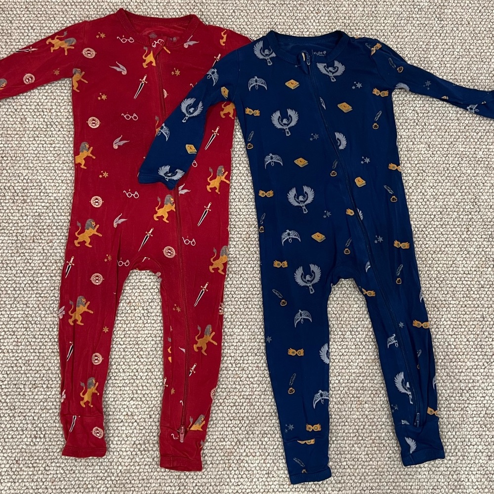 GUC Kyte set of two Harry Potter zippered rompers - Ravenclaw and Gryffendor